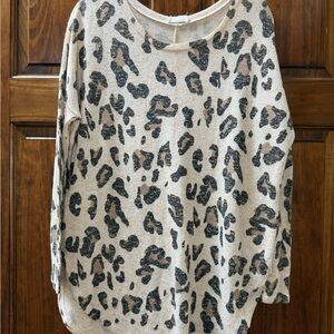 Leopard Print Crew Neck Sweater